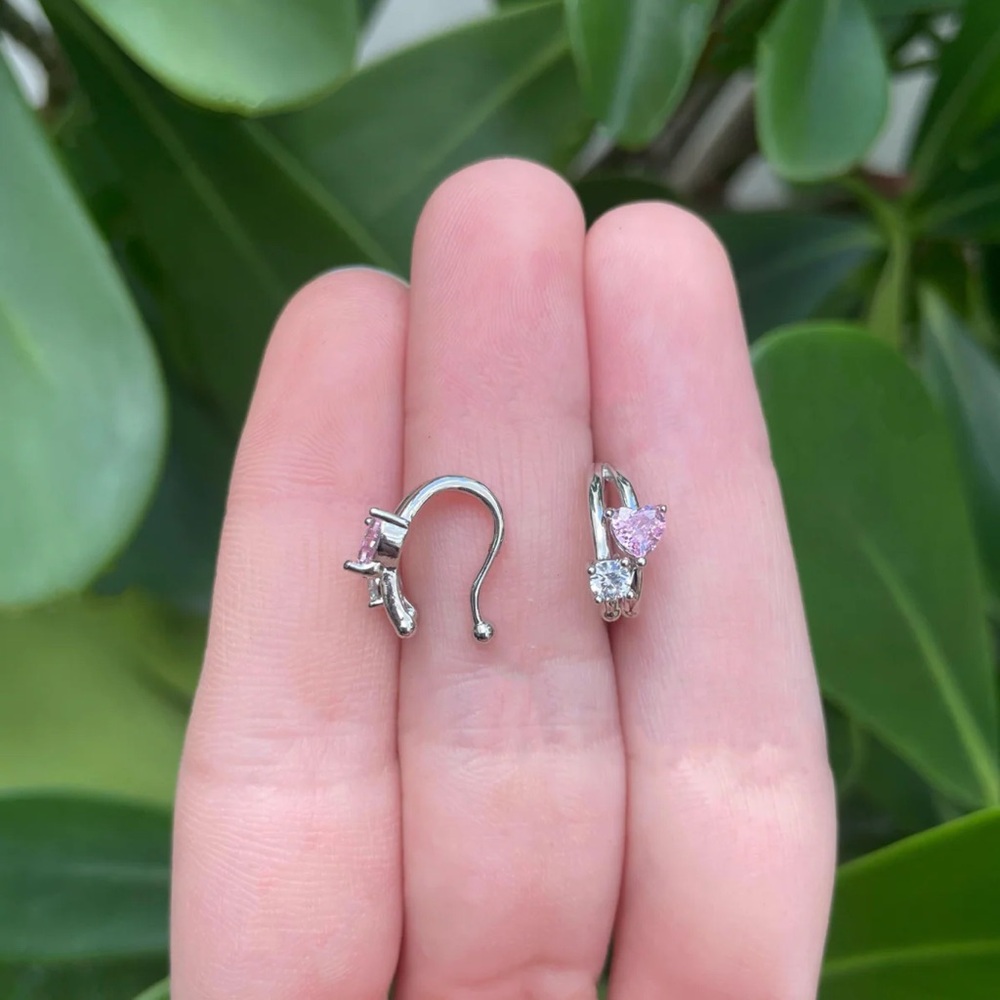 Elegant Silver and Pink Earrings